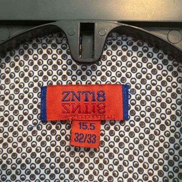 ZNT18 Geo Print Modern Trim Fit Dress Shirt - Picture 9 of 14